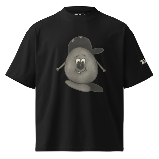 AIRBRUSHED JET BLACK & GRAY “BEENO” TEE